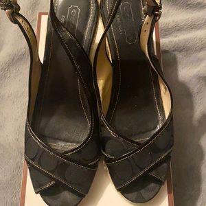 Coach black sandals size 9